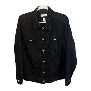 Lucy & Laurel 100% Linen Button Down Long Sleeve Blouse Size  2X SE1